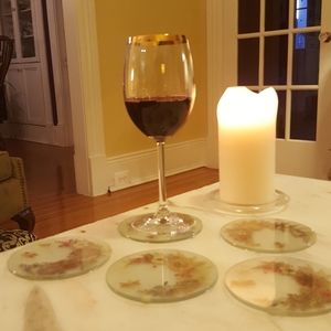 Glass Coasters with Pressed Dried Flowers
